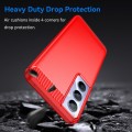 For Realme C65 4G Brushed Texture Carbon Fiber TPU Phone Case(Red)