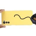 For Motorola Moto E32 4G Pure Color Liquid Silicone Shockproof Phone Case(Yellow)