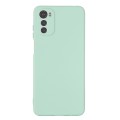 For Motorola Moto E32 4G Pure Color Liquid Silicone Shockproof Phone Case(Green)