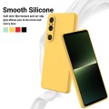 For Sony Xperia 1 VI Pure Color Liquid Silicone Shockproof Phone Case(Yellow)