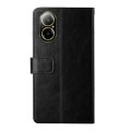 For Realme C67 4G HT01 Y-shaped Pattern Flip Leather Phone Case(Black)