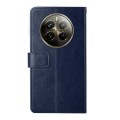 For Realme 12 Pro/12 Pro+ Global HT01 Y-shaped Pattern Flip Leather Phone Case(Blue)