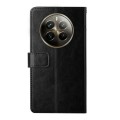 For Realme 12 Pro/12 Pro+ Global HT01 Y-shaped Pattern Flip Leather Phone Case(Black)