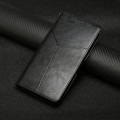 For Realme 12 5G Global HT01 Y-shaped Pattern Flip Leather Phone Case(Black)