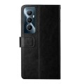 For Realme C65 4G HT01 Y-shaped Pattern Flip Leather Phone Case(Black)