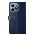 For Realme C63 4G Global/ C61 HT01 Y-shaped Pattern Flip Leather Phone Case(Blue)