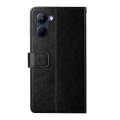 For vivo Y03 4G HT01 Y-shaped Pattern Flip Leather Phone Case(Black)