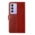 For vivo Y200e 5G/Y100 5G IDN/V30 Lite 5G India HT01 Y-shaped Pattern Flip Leather Phone Case(Brown)