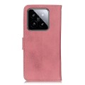 For Xiaomi 14 Pro KHAZNEH Cowhide Texture Flip Leather Phone Case(Pink)