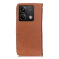 For Xiaomi Redmi Note 13 5G Global KHAZNEH Cowhide Texture Flip Leather Phone Case(Brown)
