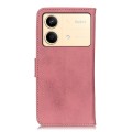 For Xiaomi Redmi Note 13R Pro KHAZNEH Cowhide Texture Flip Leather Phone Case(Pink)