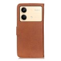 For Xiaomi Redmi Note 13R Pro KHAZNEH Cowhide Texture Flip Leather Phone Case(Brown)