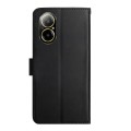 For Realme C67 4G Genuine Leather Fingerprint-proof Flip Phone Case(Black)