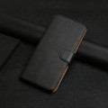 For iPhone SE 2024 Genuine Leather Fingerprint-proof Flip Phone Case(Black)