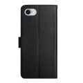 For iPhone SE 2024 Genuine Leather Fingerprint-proof Flip Phone Case(Black)