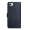 For iPhone SE 2024 Genuine Leather Fingerprint-proof Flip Phone Case(Blue)