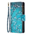 For Xiaomi Redmi 13C Colored Drawing Pattern Zipper Leather Phone Case(Plum Blossom)