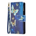 For Xiaomi Redmi 13C Colored Drawing Pattern Zipper Leather Phone Case(Big Butterfly)