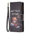 For Xiaomi Redmi Note 13 Pro 4G Global Colored Drawing Pattern Zipper Leather Phone Case(Bear)