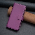 For Xiaomi Redmi Note 13 4G Global 9 Card Slots Zipper Wallet Leather Flip Phone Case(Dark Purple)