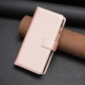 For Xiaomi Redmi Note 13 4G Global 9 Card Slots Zipper Wallet Leather Flip Phone Case(Rose Gold)