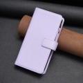 For Xiaomi Redmi Note 13 4G Global 9 Card Slots Zipper Wallet Leather Flip Phone Case(Light Purple)