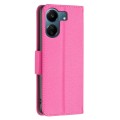For Xiaomi Redmi 13C Litchi Texture Pure Color Leather Phone Case(Rose Red)