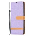 For Xiaomi Redmi Note 13 4G Global Color Block Denim Texture Leather Phone Case(Purple)