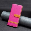 For Xiaomi Redmi Note 13 Pro 4G Global Color Block Denim Texture Leather Phone Case(Rose Red)
