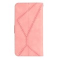 For Realme C67 4G Stitching Embossed Leather Phone Case(Pink)