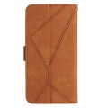 For Realme C67 4G Stitching Embossed Leather Phone Case(Brown)