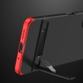 For Xiaomi Redmi 12 5G GKK Three Stage Splicing Full Coverage PC Phone Case with Stand(Black Red)