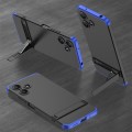 For Xiaomi Redmi 12 5G GKK Three Stage Splicing Full Coverage PC Phone Case with Stand(Black Blue)