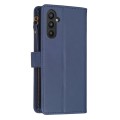 For Samsung Galaxy A24 4G 9 Card Slots Zipper Wallet Leather Flip Phone Case(Blue)