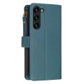 For Samsung Galaxy S24+ 5G 9 Card Slots Zipper Wallet Leather Flip Phone Case(Green)