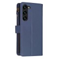 For Samsung Galaxy S24+ 5G 9 Card Slots Zipper Wallet Leather Flip Phone Case(Blue)