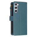 For Samsung Galaxy S24 5G 9 Card Slots Zipper Wallet Leather Flip Phone Case(Green)