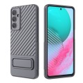 For Samsung Galaxy M54 Wavy Texture TPU Phone Case with Lens Film(Grey)