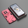 For OnePlus 12 5G Punk Armor 2 in 1 PC + TPU Phone Case with Holder(Light Red)