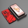 For OnePlus Ace 3 5G Punk Armor 2 in 1 PC + TPU Phone Case with Holder(Red)