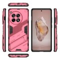 For OnePlus Ace 3 5G Punk Armor 2 in 1 PC + TPU Phone Case with Holder(Light Red)