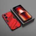 For vivo iQOO Neo9 5G Punk Armor 2 in 1 PC + TPU Phone Case with Holder(Red)