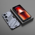 For vivo iQOO Neo9 5G Punk Armor 2 in 1 PC + TPU Phone Case with Holder(Grey)