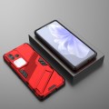 For vivo S18 5G Punk Armor 2 in 1 PC + TPU Phone Case with Holder(Red)