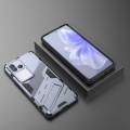 For vivo S18 5G Punk Armor 2 in 1 PC + TPU Phone Case with Holder(Grey)