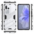 For vivo S18 5G Punk Armor 2 in 1 PC + TPU Phone Case with Holder(White)