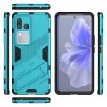 For vivo S18 5G Punk Armor 2 in 1 PC + TPU Phone Case with Holder(Blue)