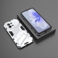 For vivo S18E 5G Punk Armor 2 in 1 PC + TPU Phone Case with Holder(White)