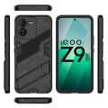 For vivo iQOO Z9 5G Punk Armor 2 in 1 PC + TPU Phone Case with Holder(Black)