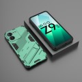 For vivo iQOO Z9 5G Punk Armor 2 in 1 PC + TPU Phone Case with Holder(Green)